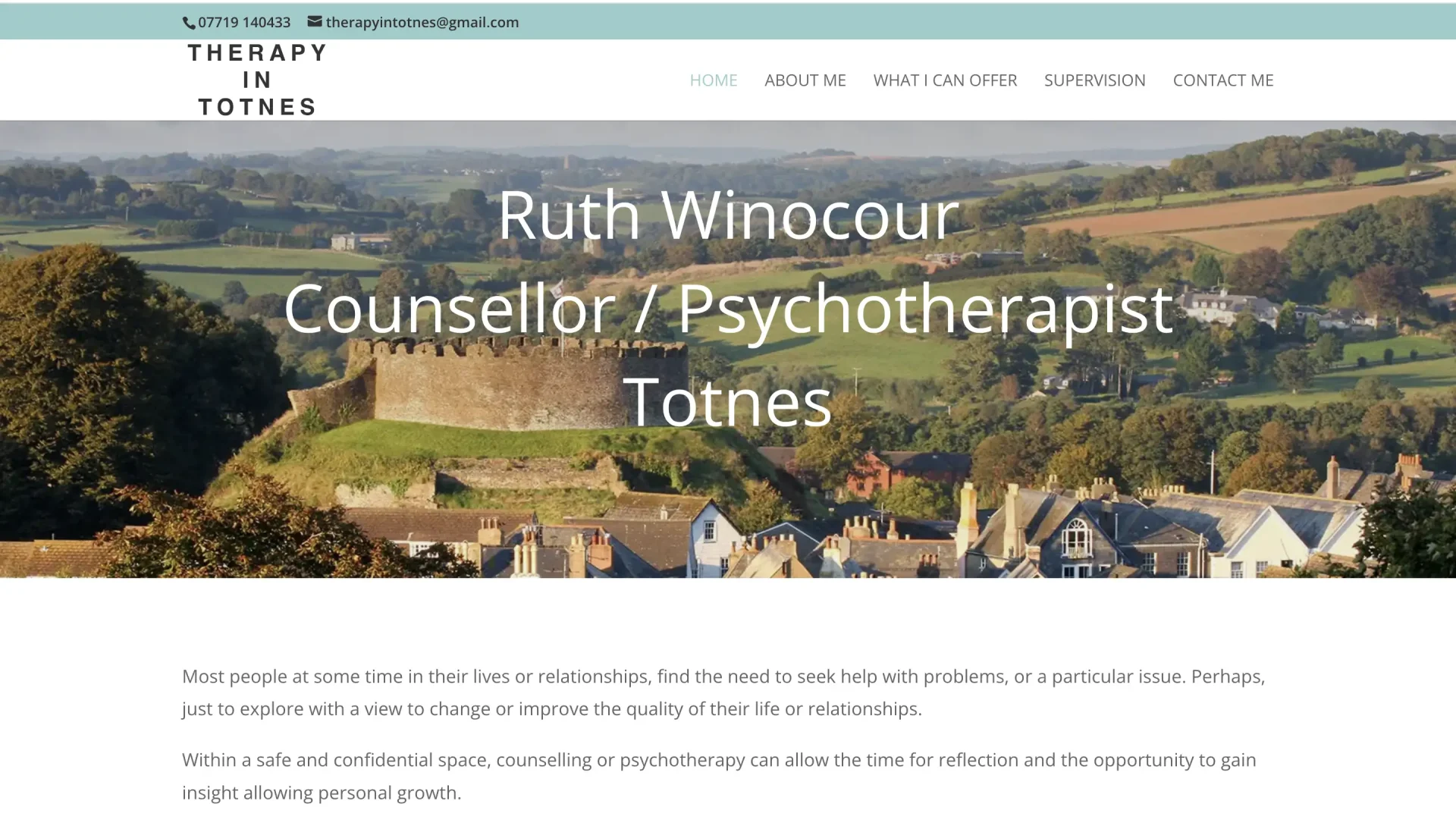 A basic website design for Totnes Counsellor